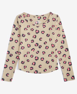 Girls Long-Sleeve Pop Leopard-Print Top, Created for Macy's 