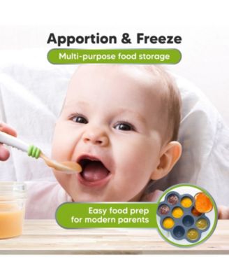 Prep Silicone Baby Food Freezer Tray with Clip-on Lid, 2oz x 10 Silicone Freezer Molds, BPA-Free Baby Food Storage