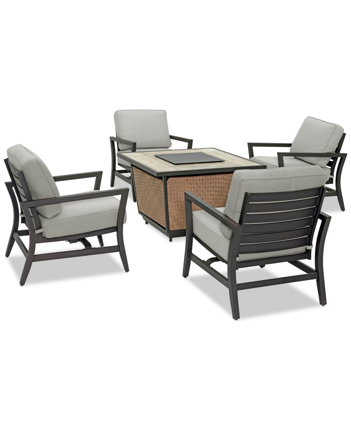 AGIO ASTAIRE OUTDOOR 5-PC. CHAT SET (1 FIRE PIT & 4 ROCKER CHAIRS), CREATED FOR MACY'S 