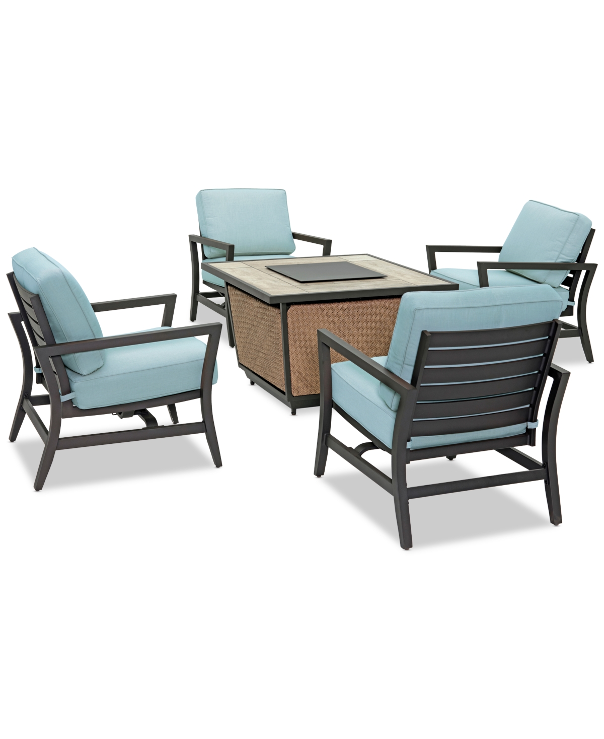 AGIO ASTAIRE OUTDOOR 5-PC. CHAT SET (1 FIRE PIT & 4 ROCKER CHAIRS), CREATED FOR MACY'S 