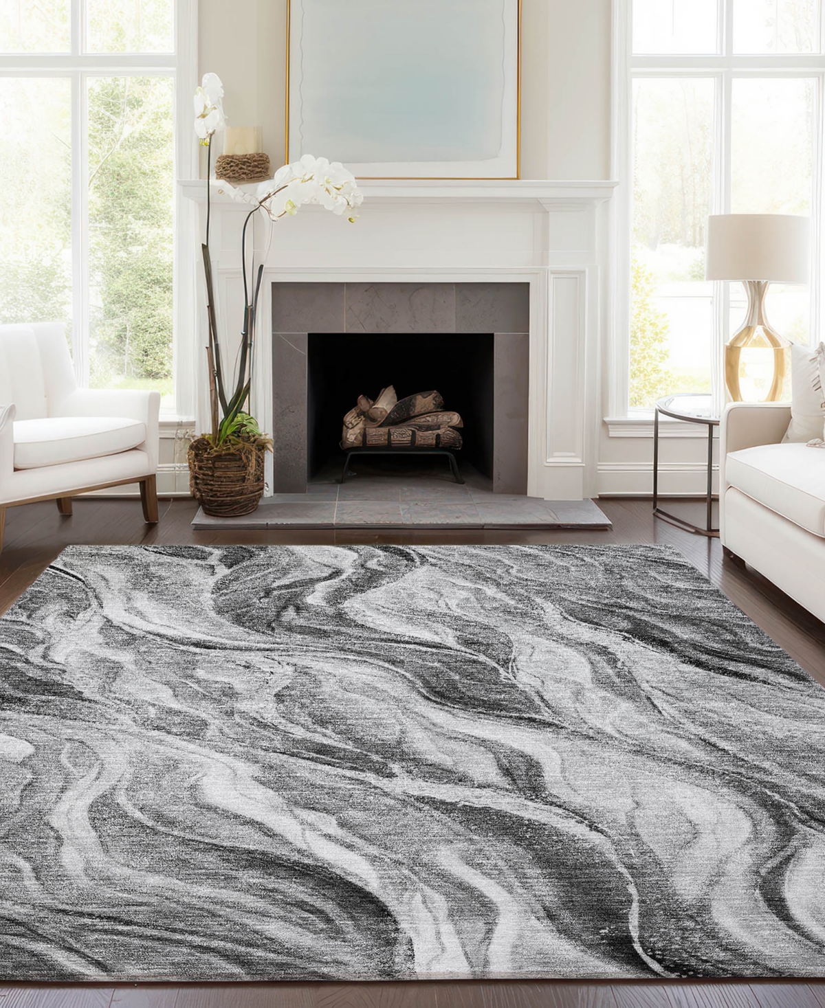 Addison Chantille Acn656 5'x7'6" Area Rug In Gray