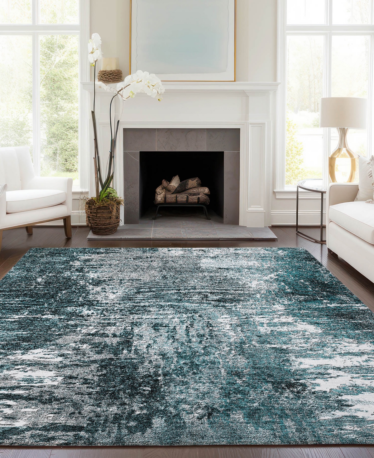 Addison Chantille Acn718 5'x7'6" Area Rug In Teal