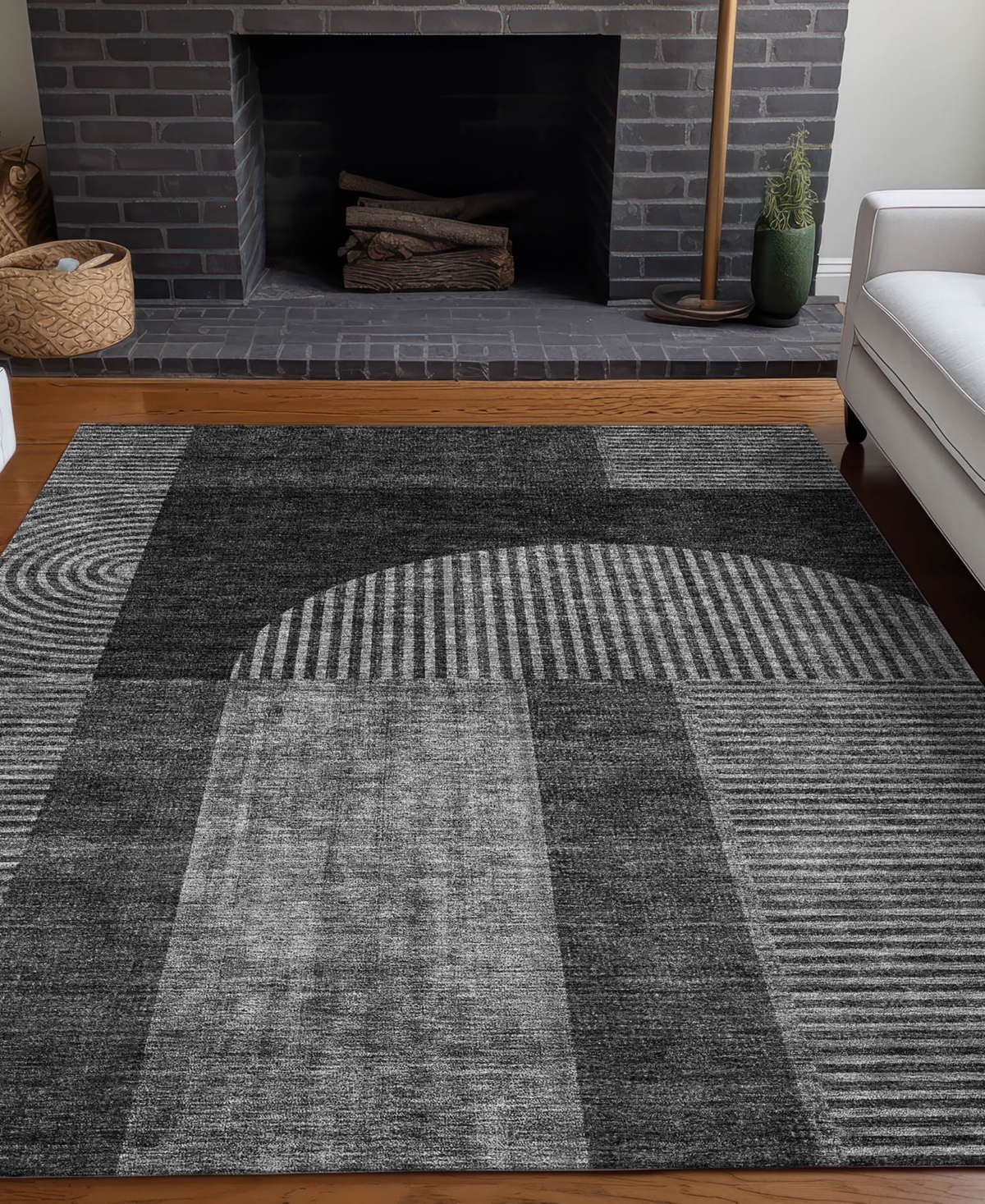 Addison Chantille Acn711 2'6"x3'10" Area Rug In Charcoal