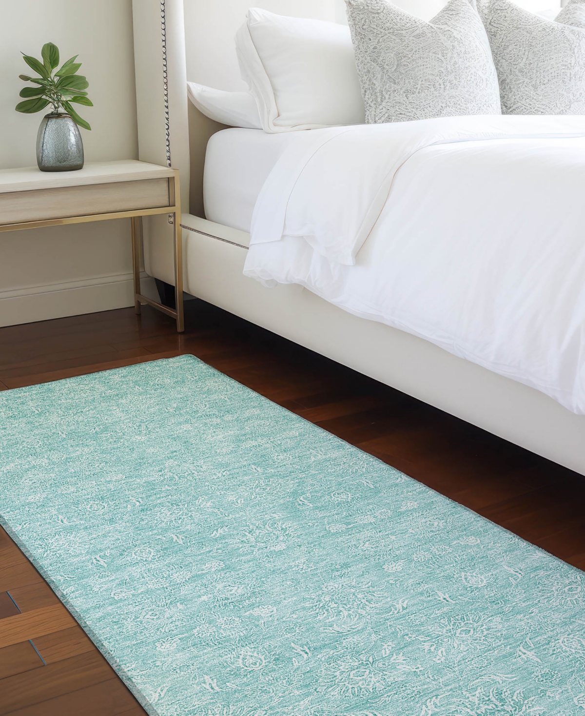 Addison Chantille Acn703 2'3"x7'6" Runner Area Rug In Aqua