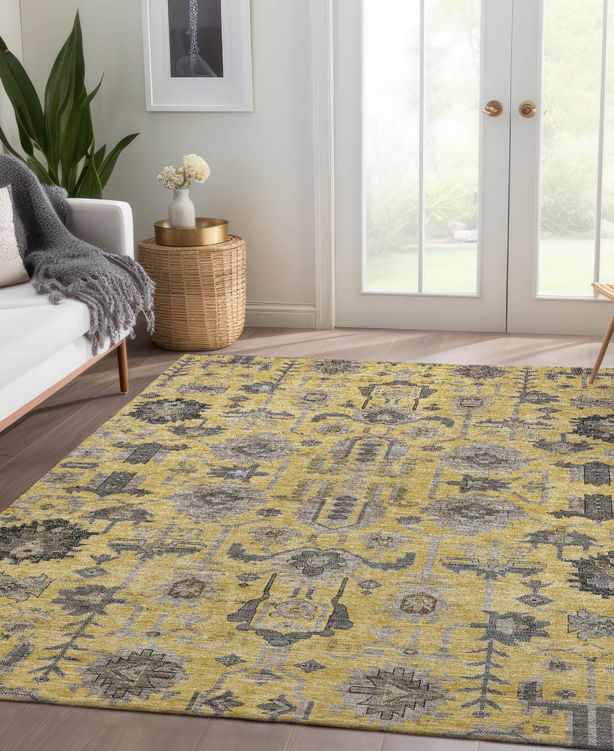 Addison Chantille Acn697 8'x10' Area Rug In Gold