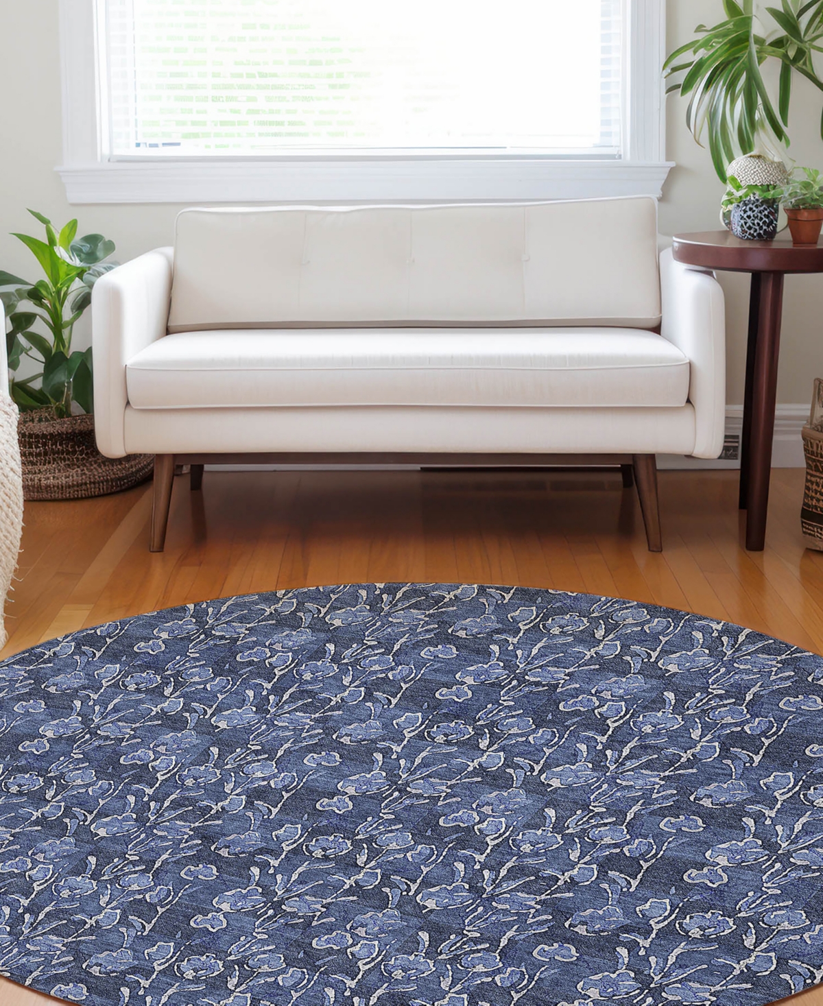 Addison Chantille Acn668 8'x8' Round Area Rug In Navy