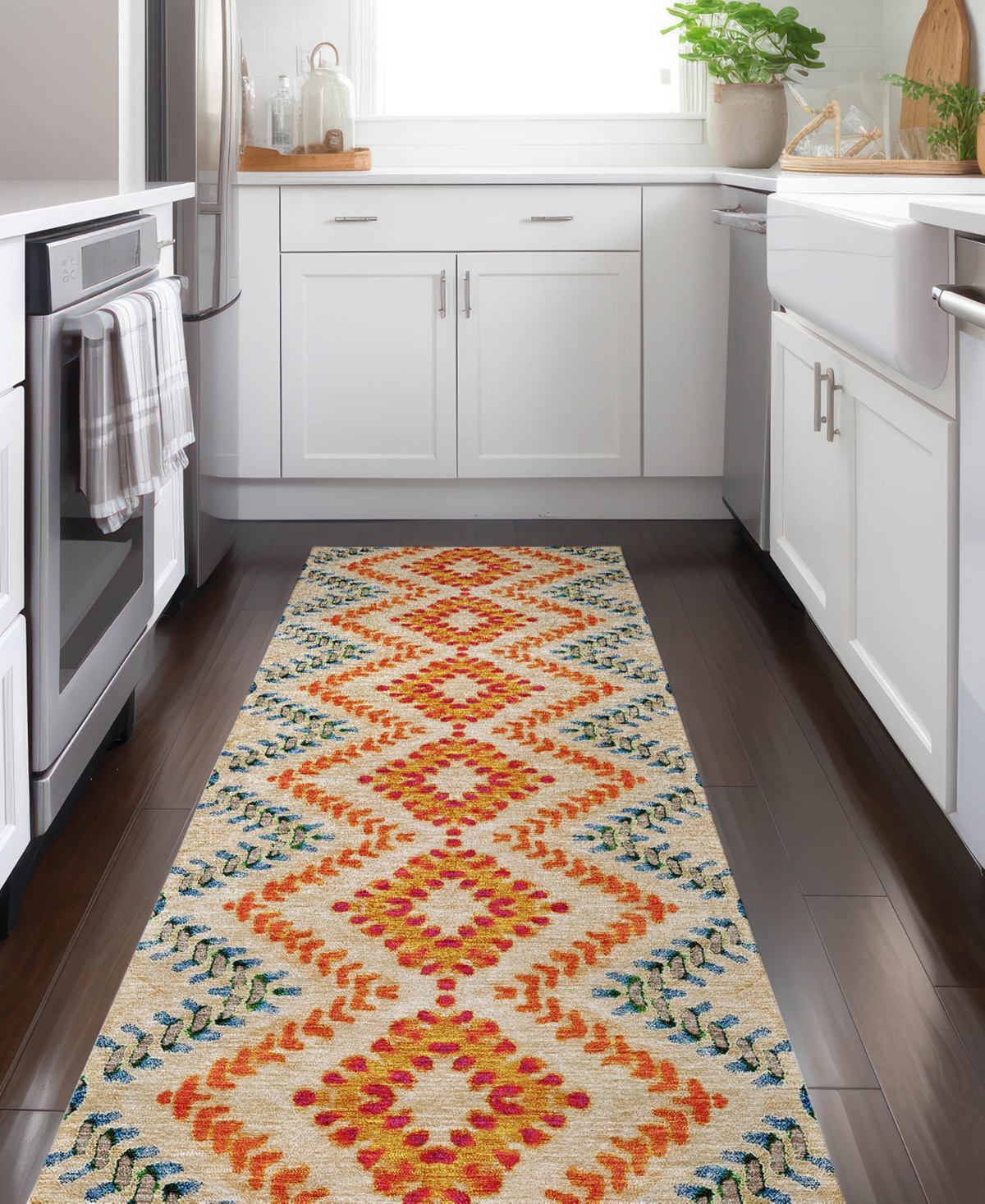 Addison Chantille Machine Washable Acn683 2'3"x7'6" Runner Area Rug In Beige