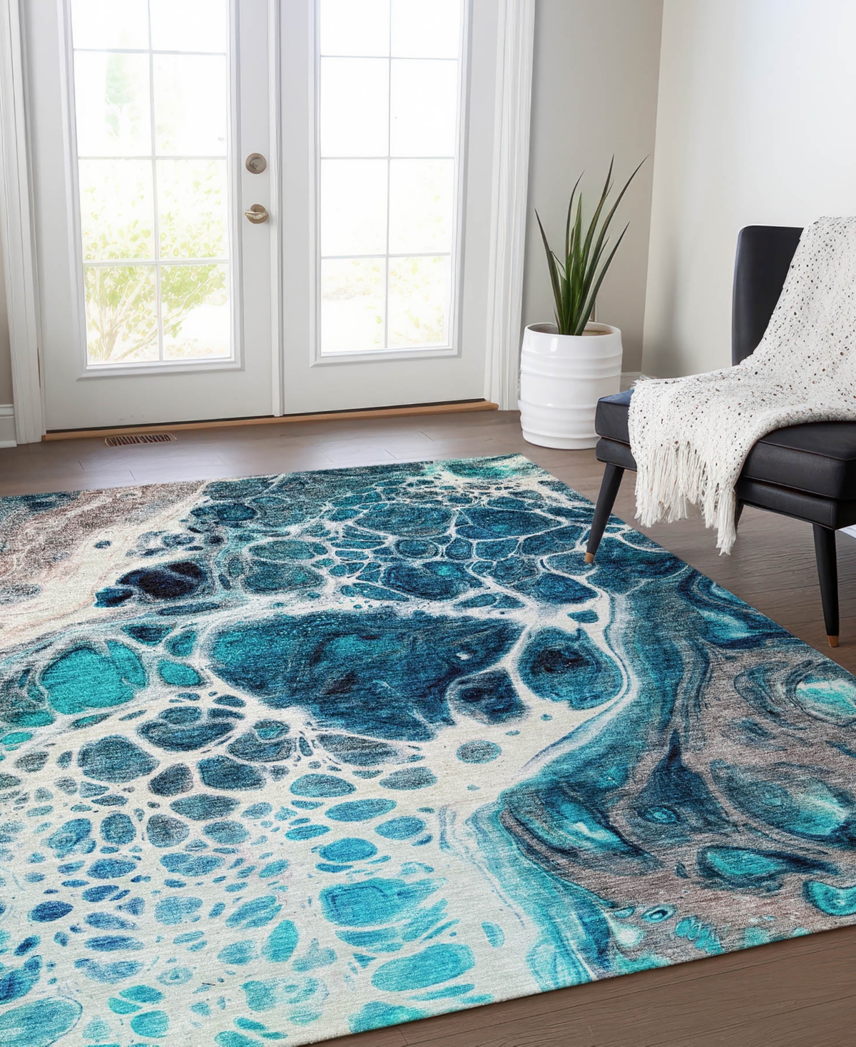 Addison Chantille Machine Washable Acn682 3'x5' Area Rug In Teal