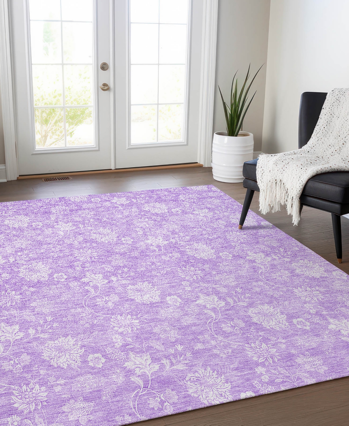Addison Chantille Acn681 5'x7'6" Area Rug In Lilac
