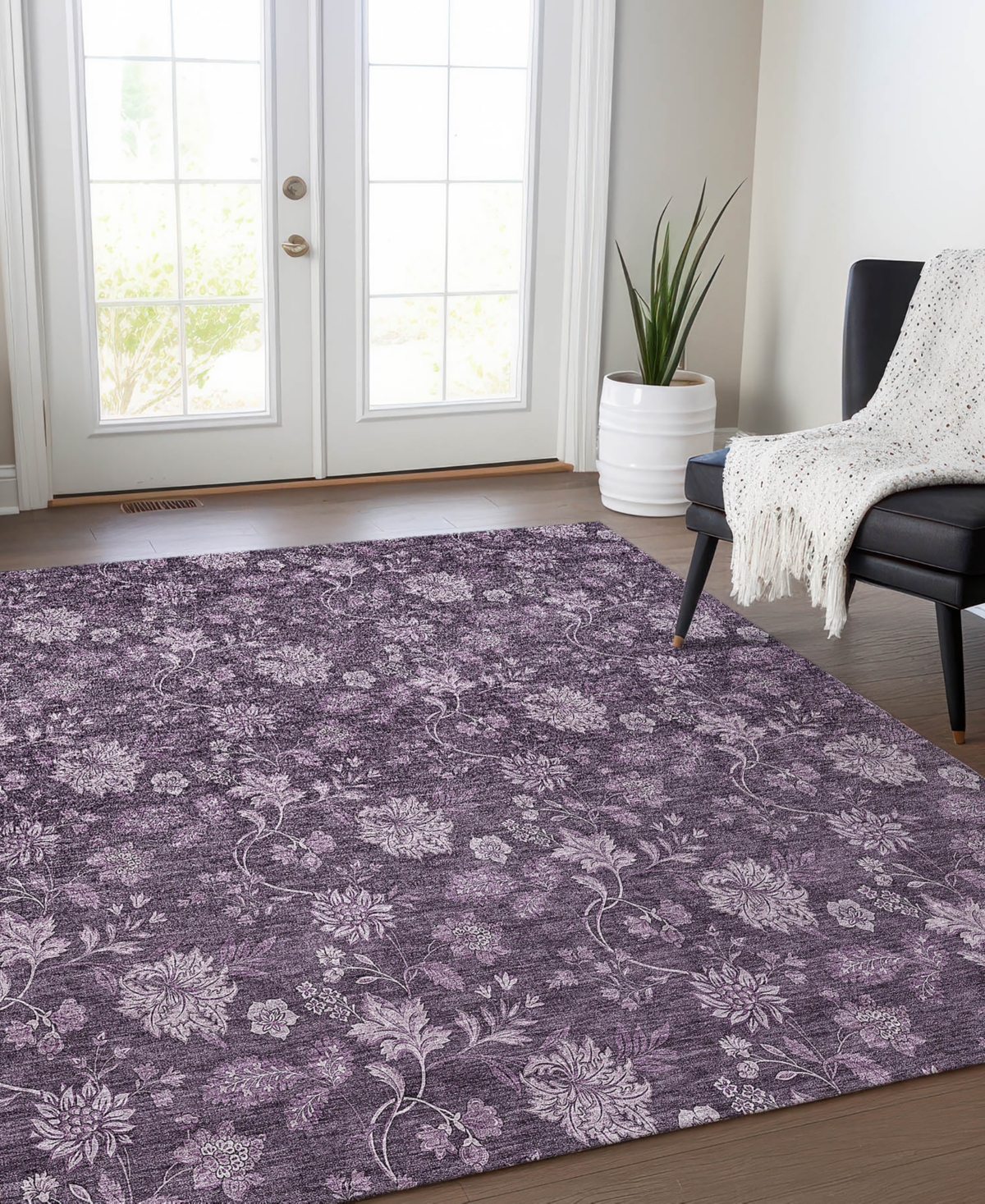 Addison Chantille Machine Washable Acn680 3'x5' Area Rug In Purple