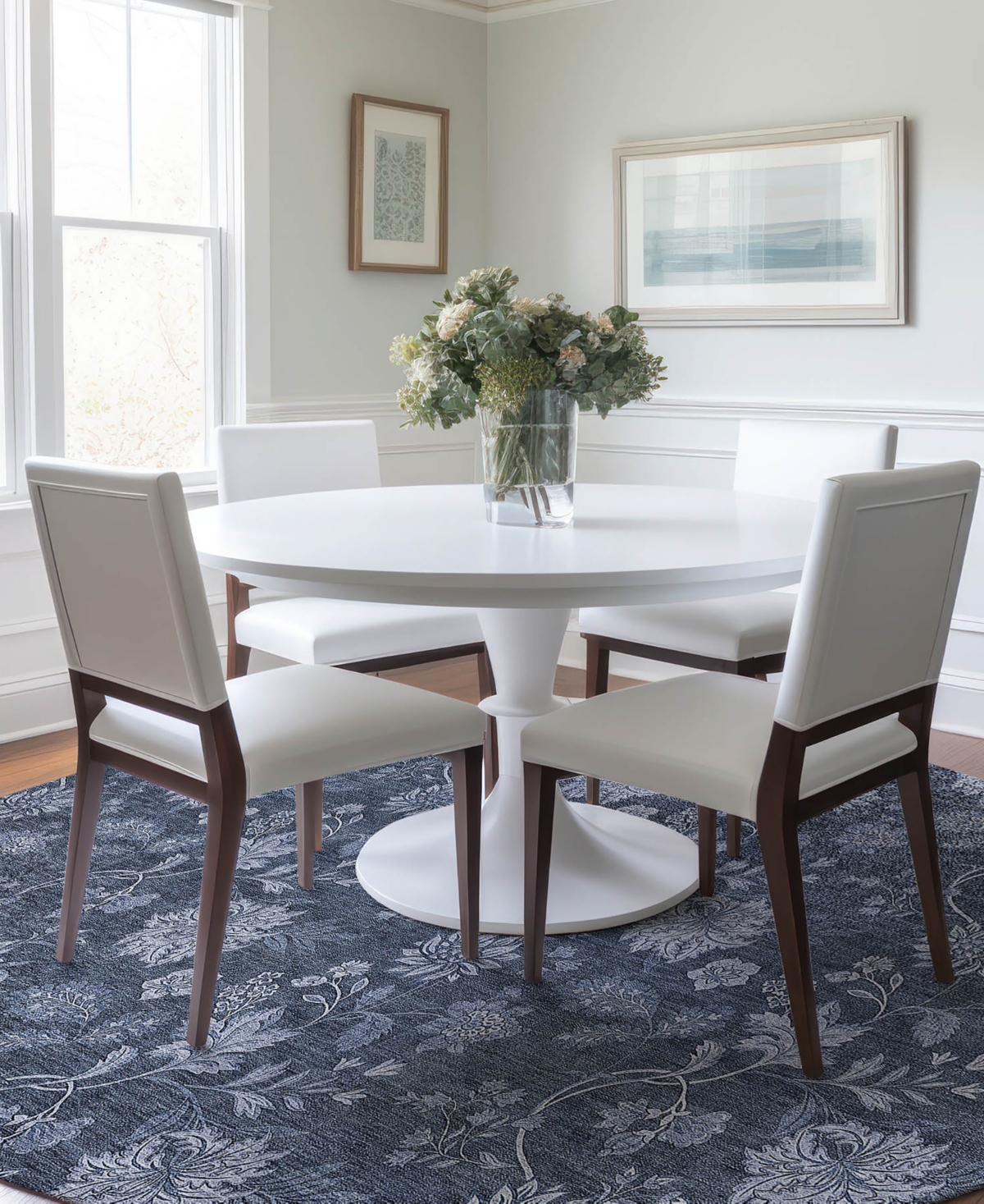Addison Chantille Acn724 8'x8' Round Area Rug In Blue