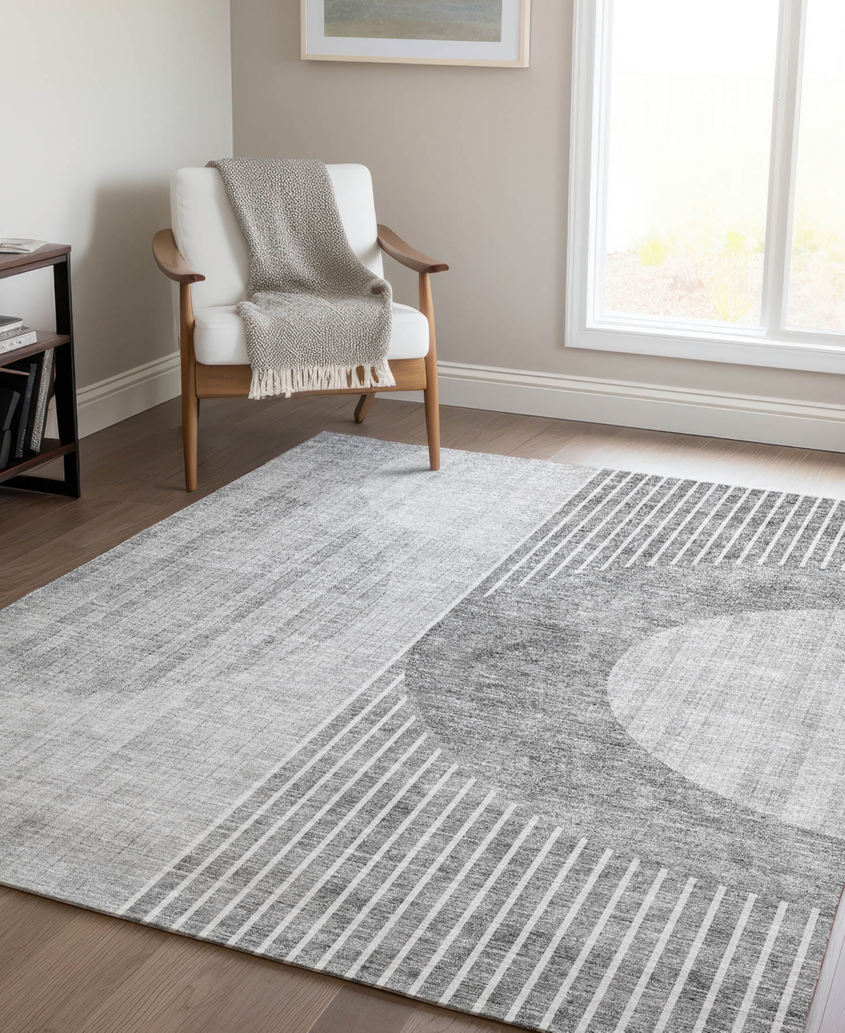 Addison Chantille Machine Washable Acn676 3'x5' Area Rug In Gray