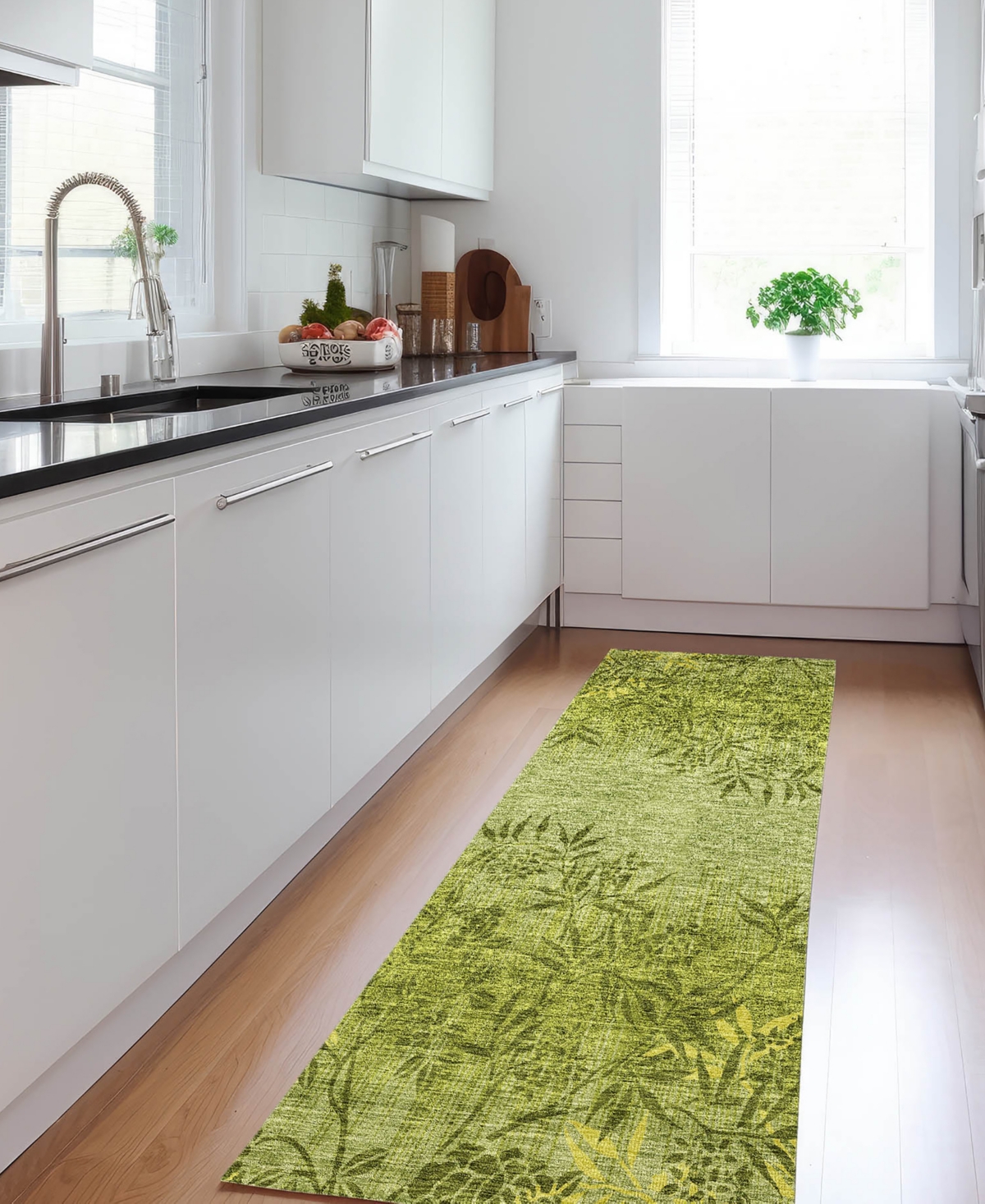 Addison Chantille Acn673 2'3"x7'6" Runner Area Rug In Olive