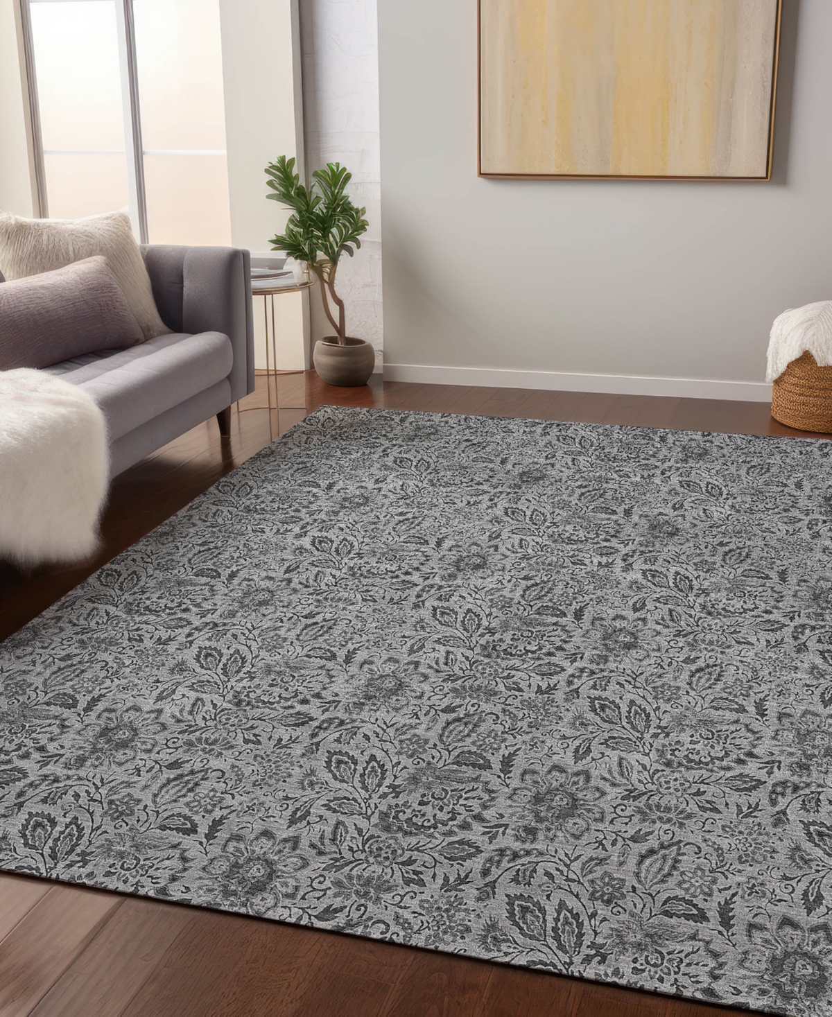 Addison Chantille Machine Washable Acn660 8'x10' Area Rug In Gray