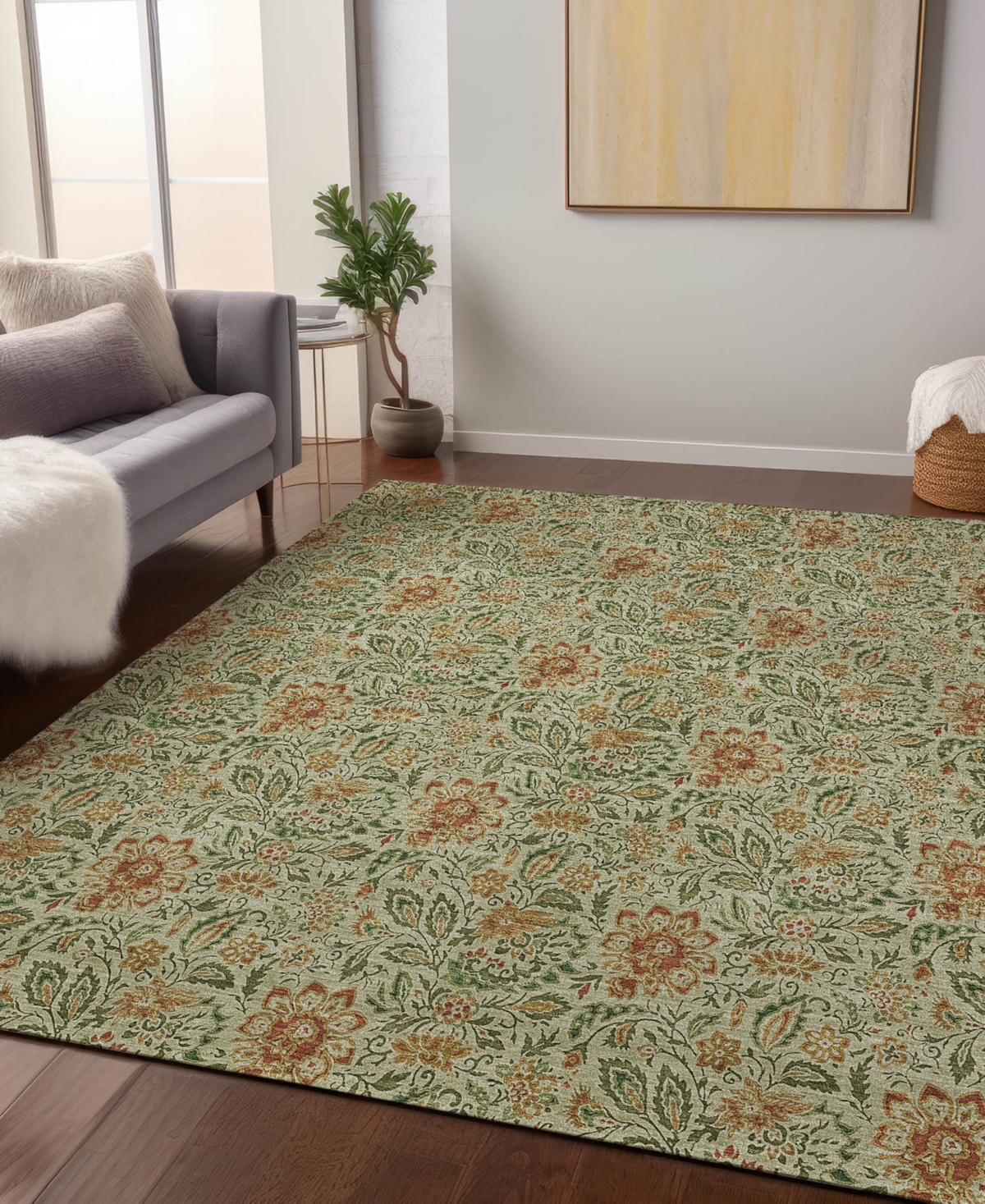 Addison Chantille Machine Washable Acn660 2'6"x3'10" Area Rug In Moss