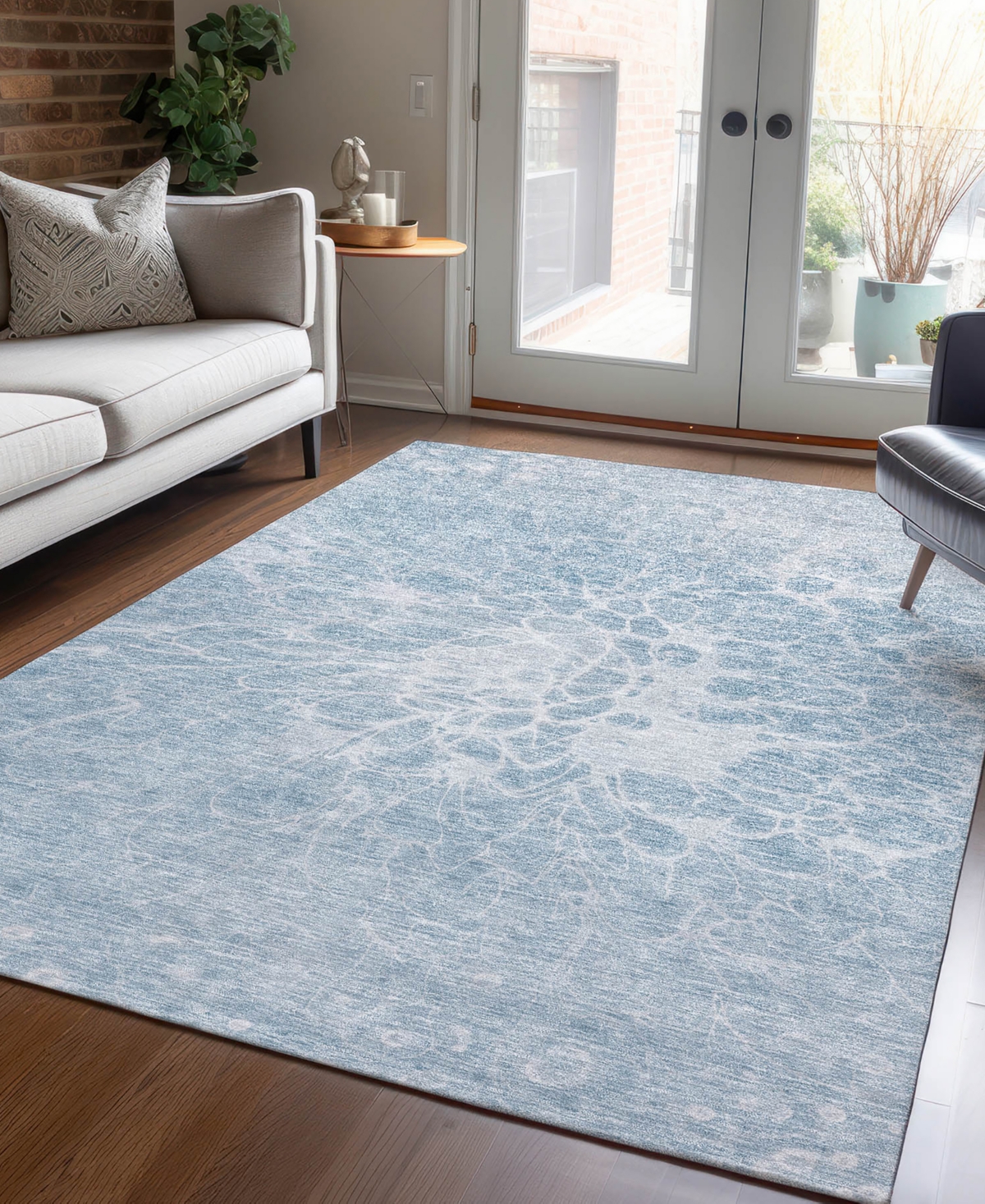 Addison Chantille Machine Washable Acn653 3'x5' Area Rug In Mist
