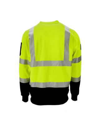 Big & Tall Men s Hi Vis Crewneck Sweatshirt with Reflective Tape