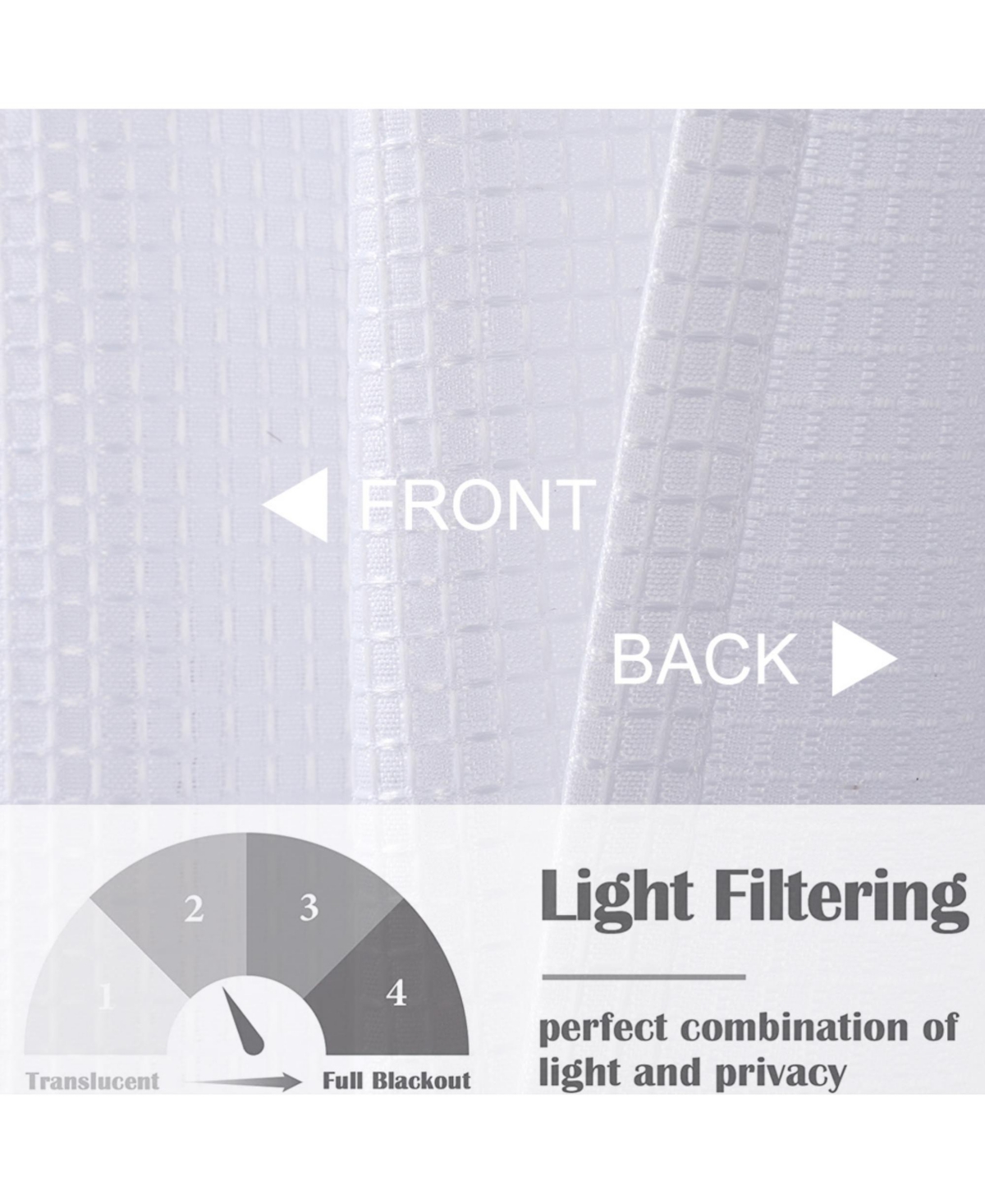 Caromio Waffle Weave Rod Pocket Kitchen Tier Window Curtain Pair, 60" x 36"