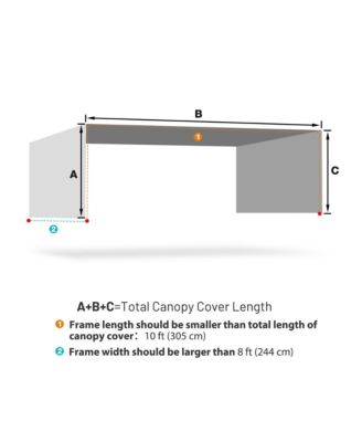 8x10 Ft Universal Pergola Canopy Replacement Cover Sun Shade Rod Pocket Garden
