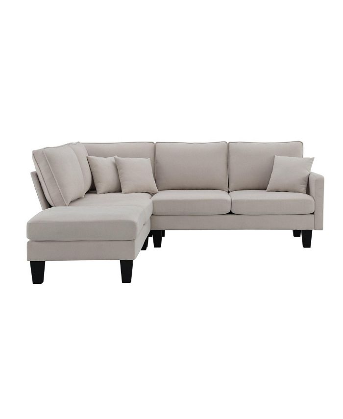 Mondawe 90x88" Terrycloth Modern Sectional Sofa,5Seat Practical Couch