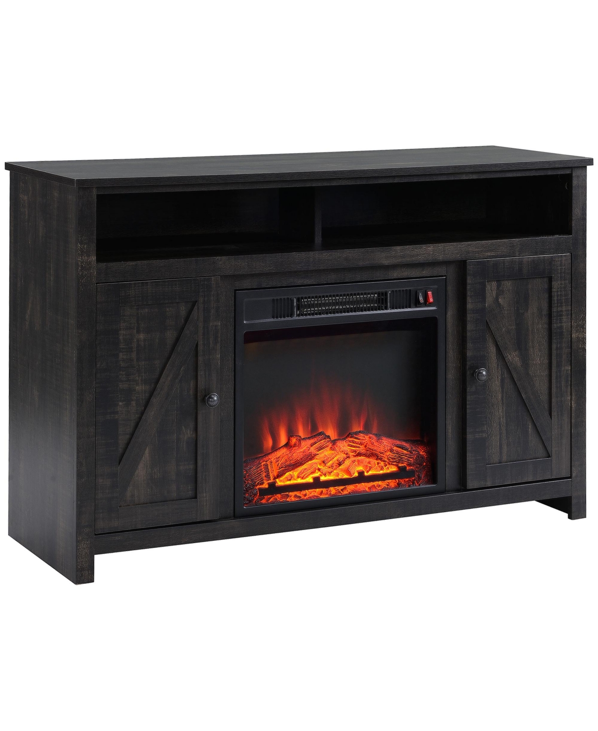Homcom Fireplace Heater Mantel Tv Stand Media Center Cabinet 44"Wx29.5"H, Espresso