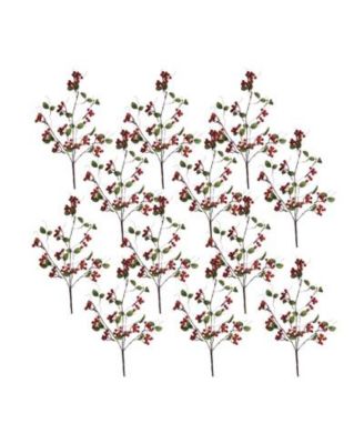 Artificial Boxwood Berry Twig Sprays (Set of 12)-Realistic Foliage and Berries for Crafting and Floral Arrangements