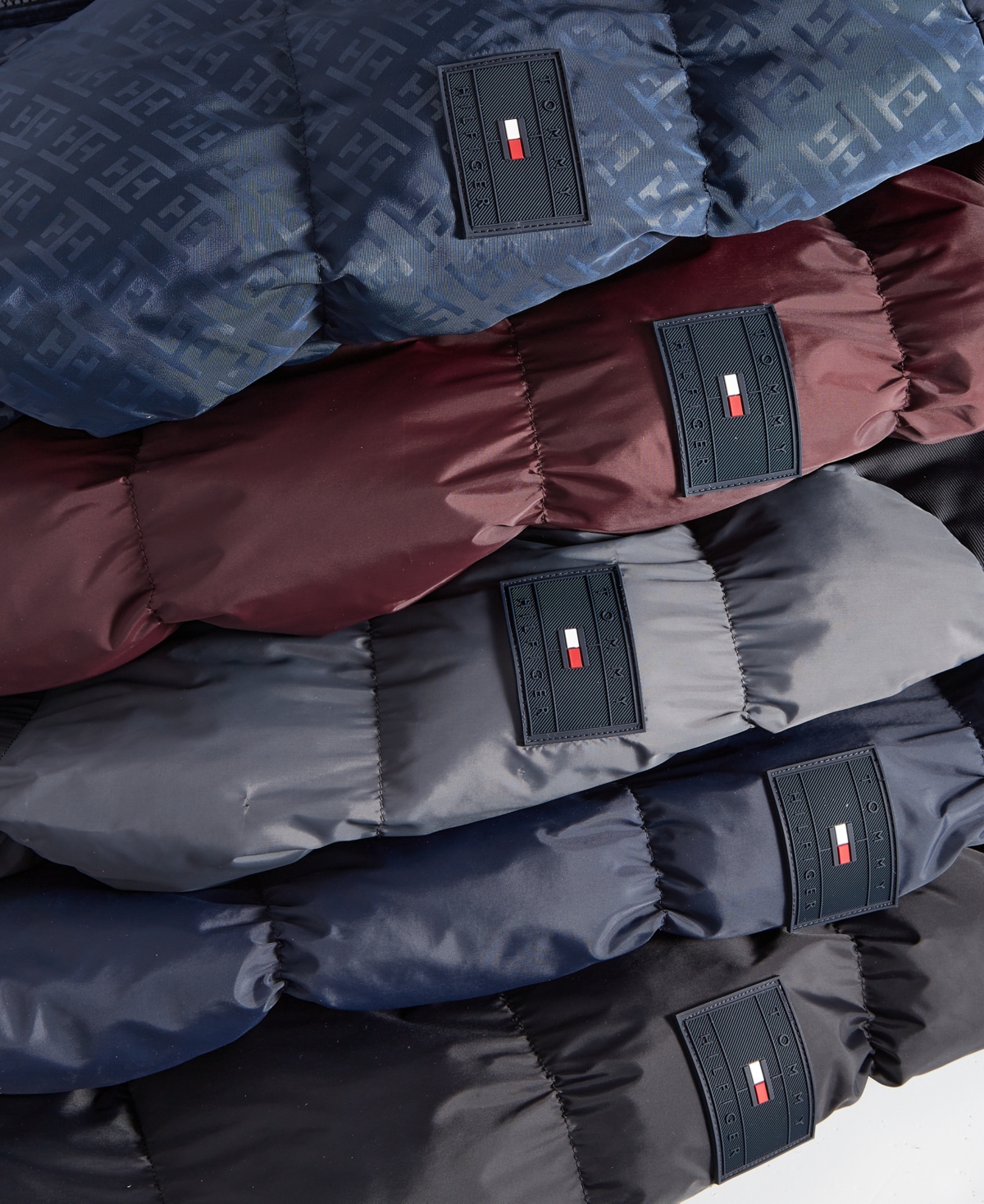 TOMMY HILFIGER MEN'S MIXED-MEDIA PUFFER JACKET 