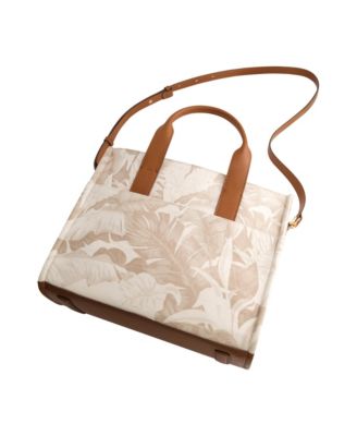 Leather Trim Medium Floral Tote