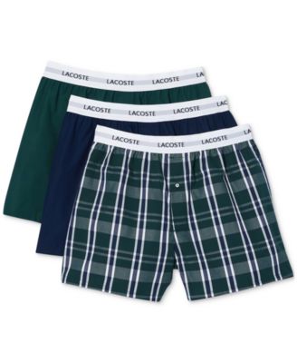 Lacoste - Men's Straight Fit Woven Boxers, Pack of 3