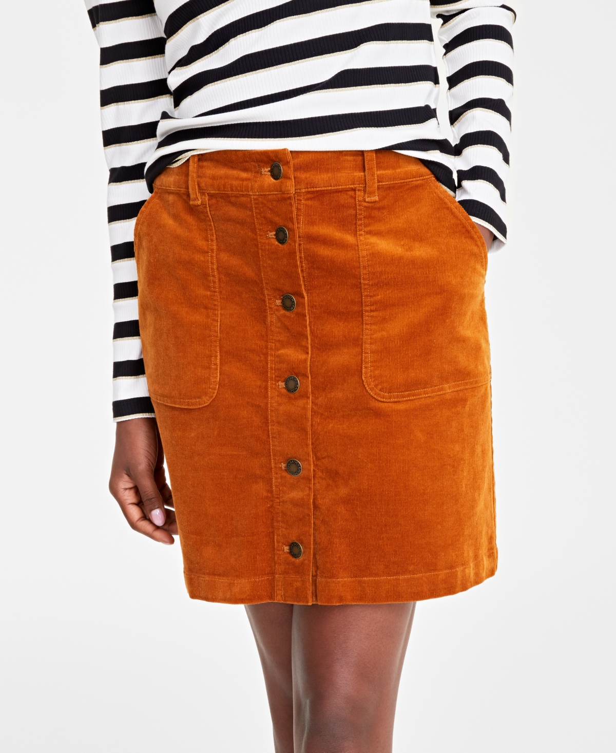 On 34th Women's Corduroy Button Mini Skirt, Created for Macy's