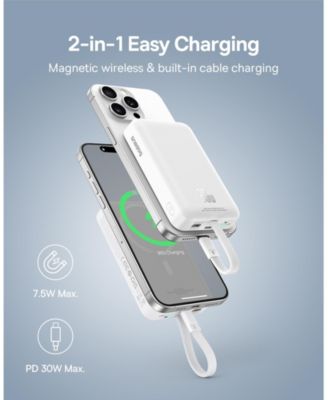 10000mAh Magnetic Power Bank 30W MagSafe Portable Charger, Yellow