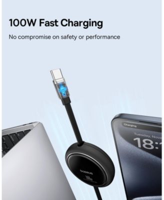 Free2Draw Mini Retractable Charging Cable Type-C to Type-C 100W 1m Nebula Purple