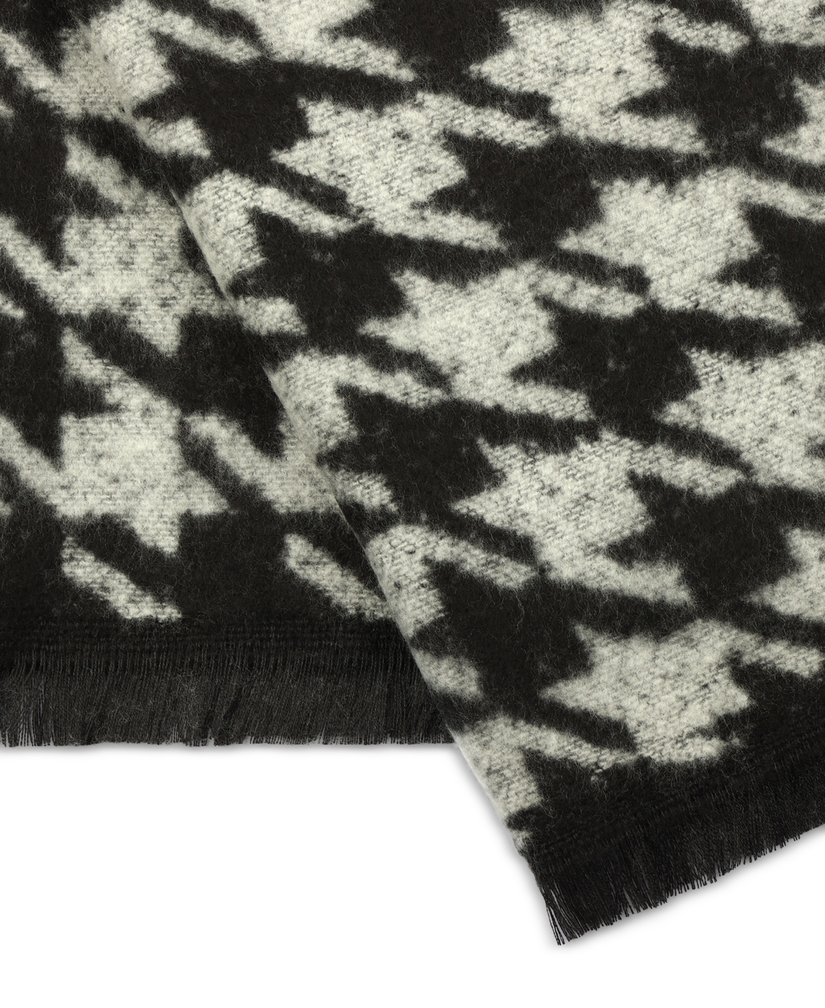 Michael Kors Michael  Women's Houndstooth Wrap Scarf In Black Pearl