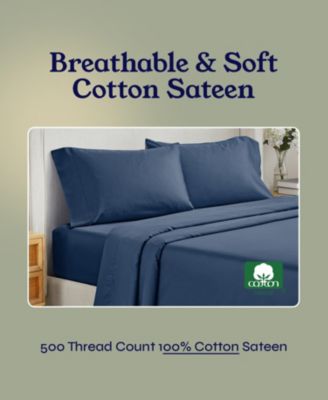100% Extra Long Staple, 500 Thread Count Sateen Weave Sheet Set