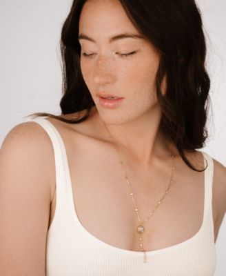 Polished Pebble Crystal Chain Lariat