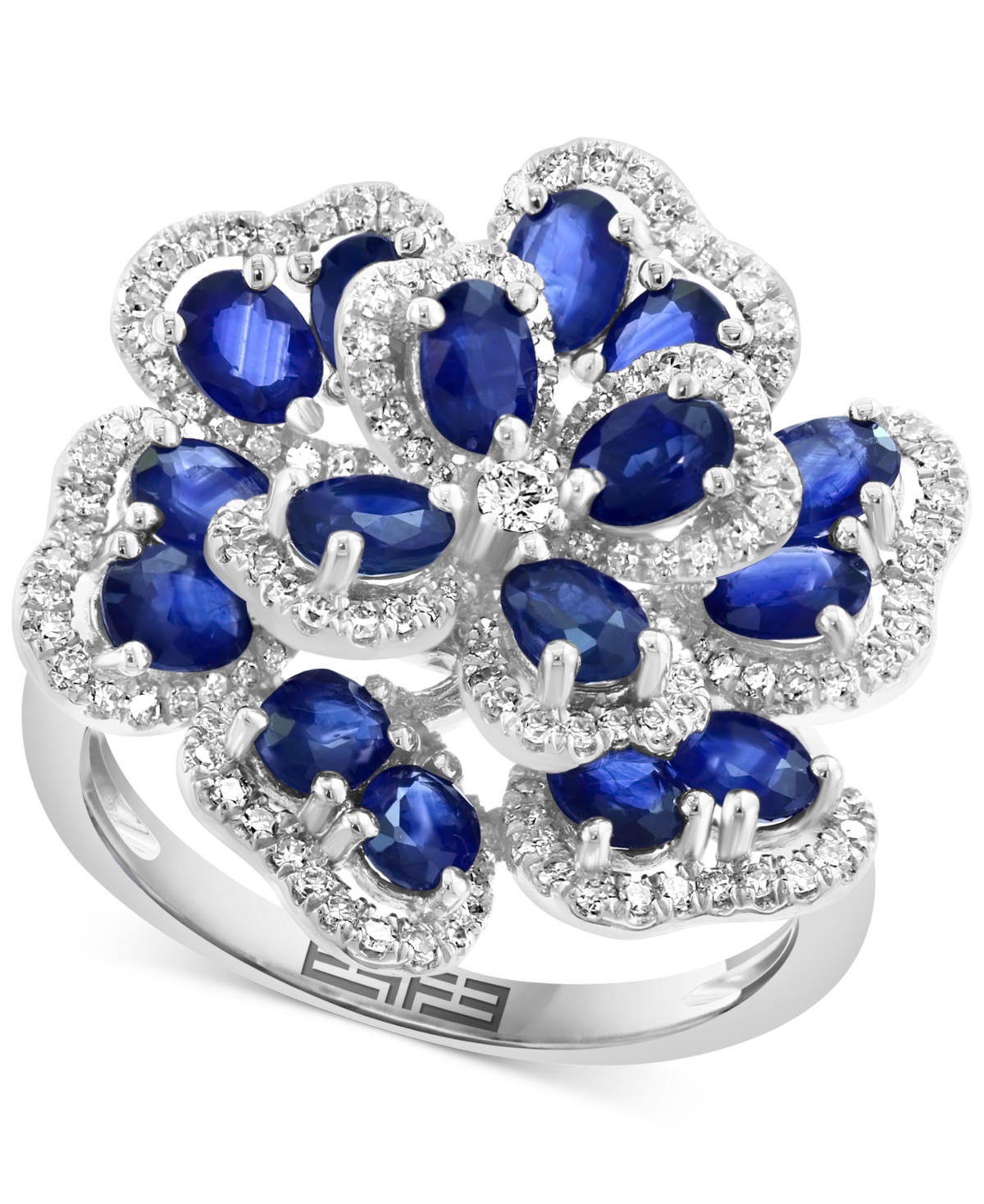 Effy Ruby (3-3/4 ct. t.w.) & Diamond (5/8 ct. t.w.) Flower Ring in 14k Rose Gold