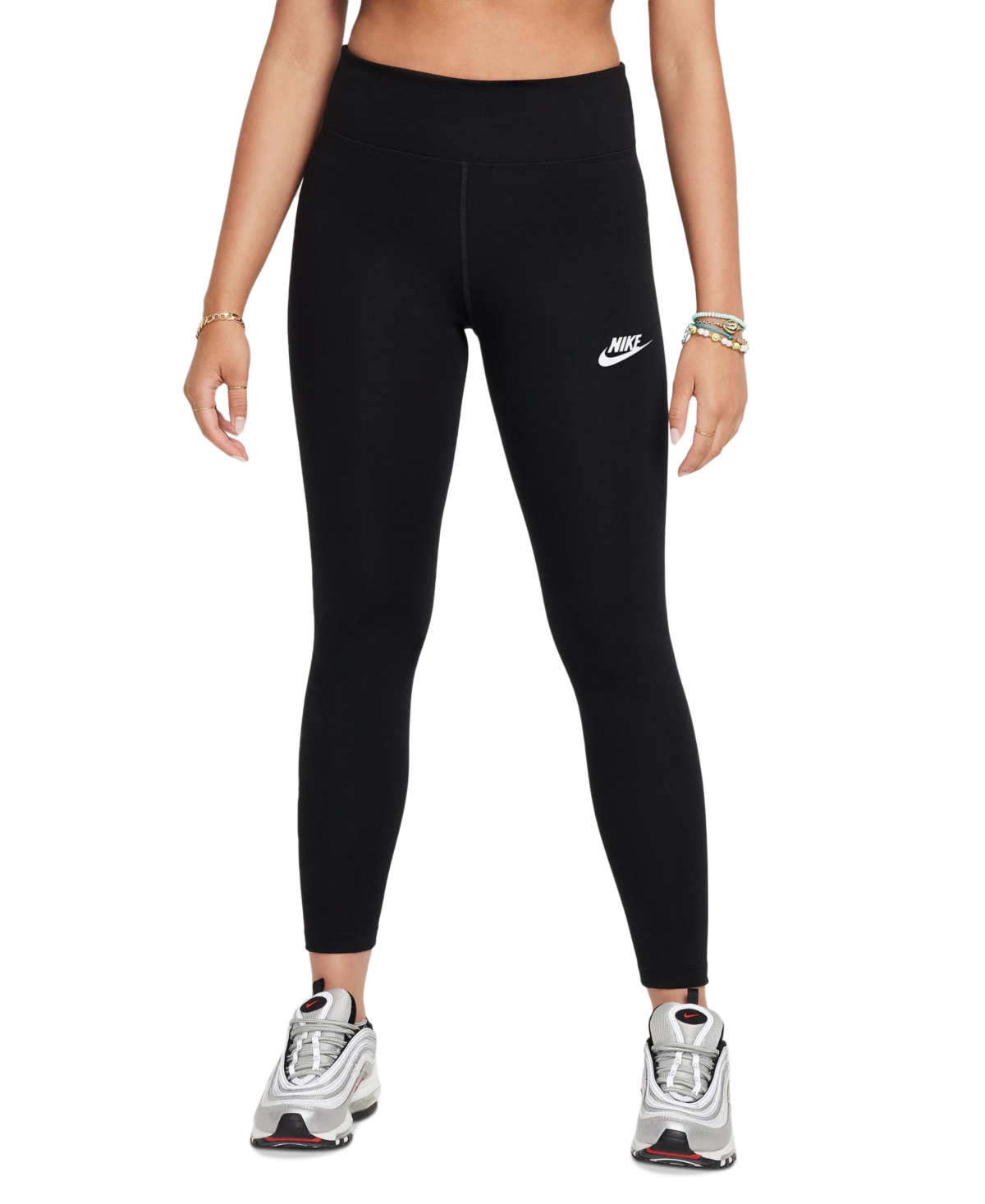Nike Big Girls' Sportswear Classic High-Waisted Leggings -white