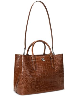 Marcy Large Embossed Satchel Bag