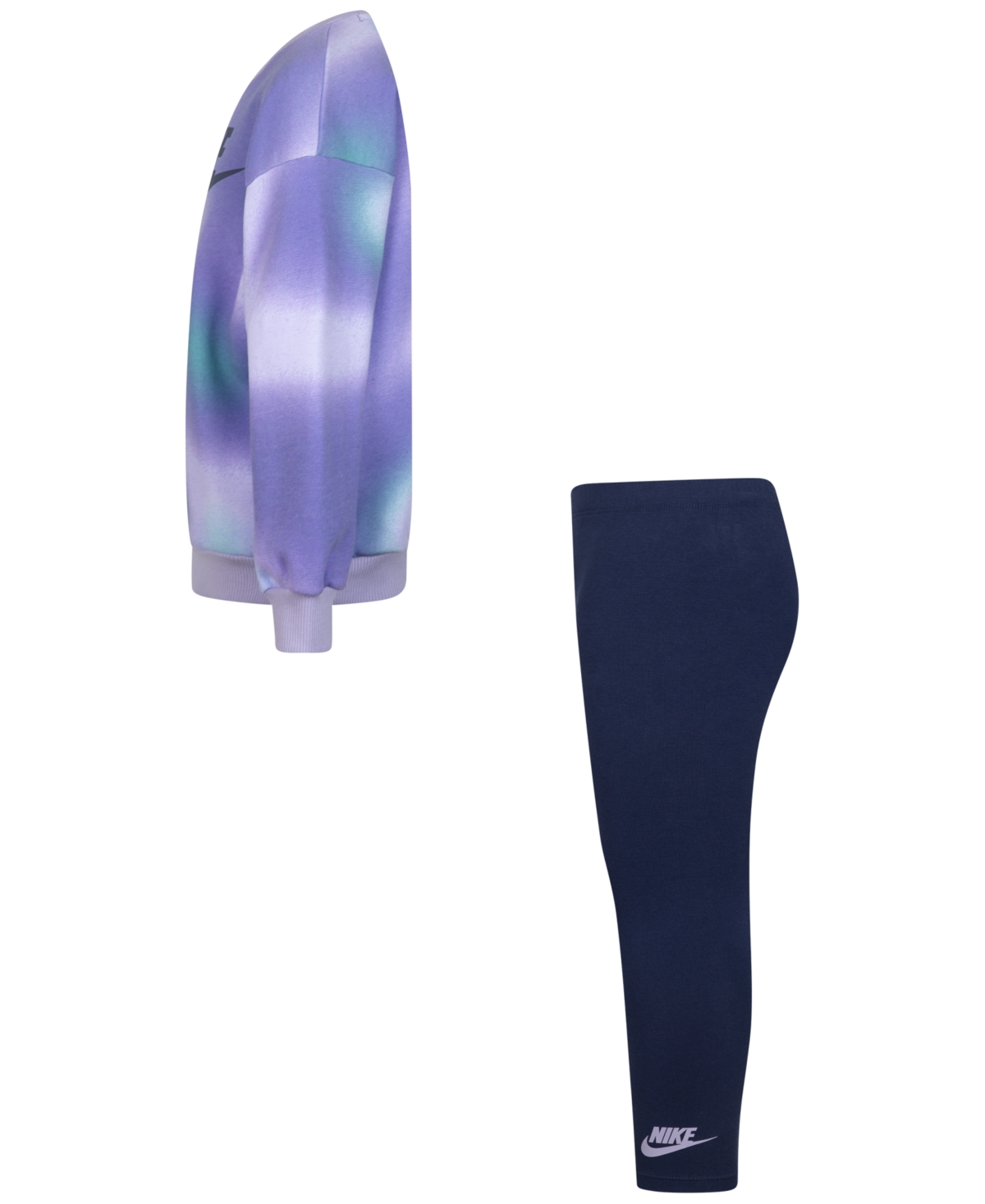 Nike Little Girls Solarized Crewneck Top & Leggings, 2-Piece Set - U90midnigh