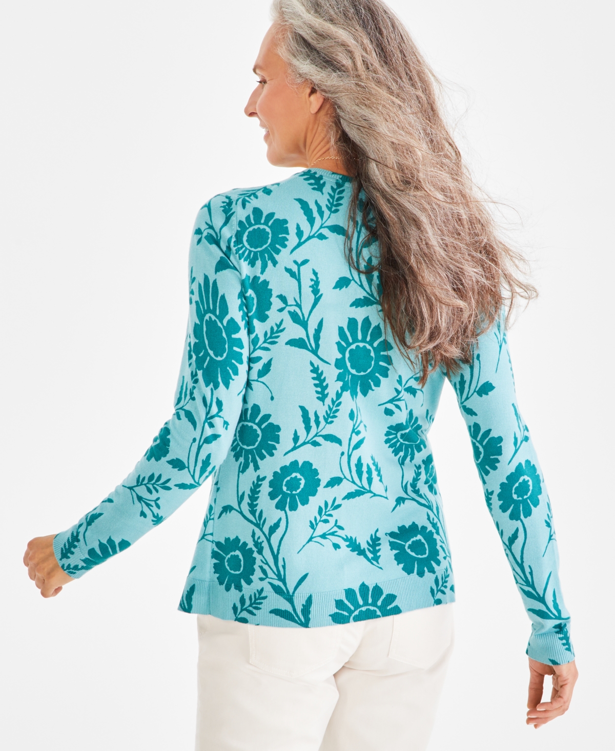 Style & Co Women's Printed Button Front Cardigan, Created for Macy's