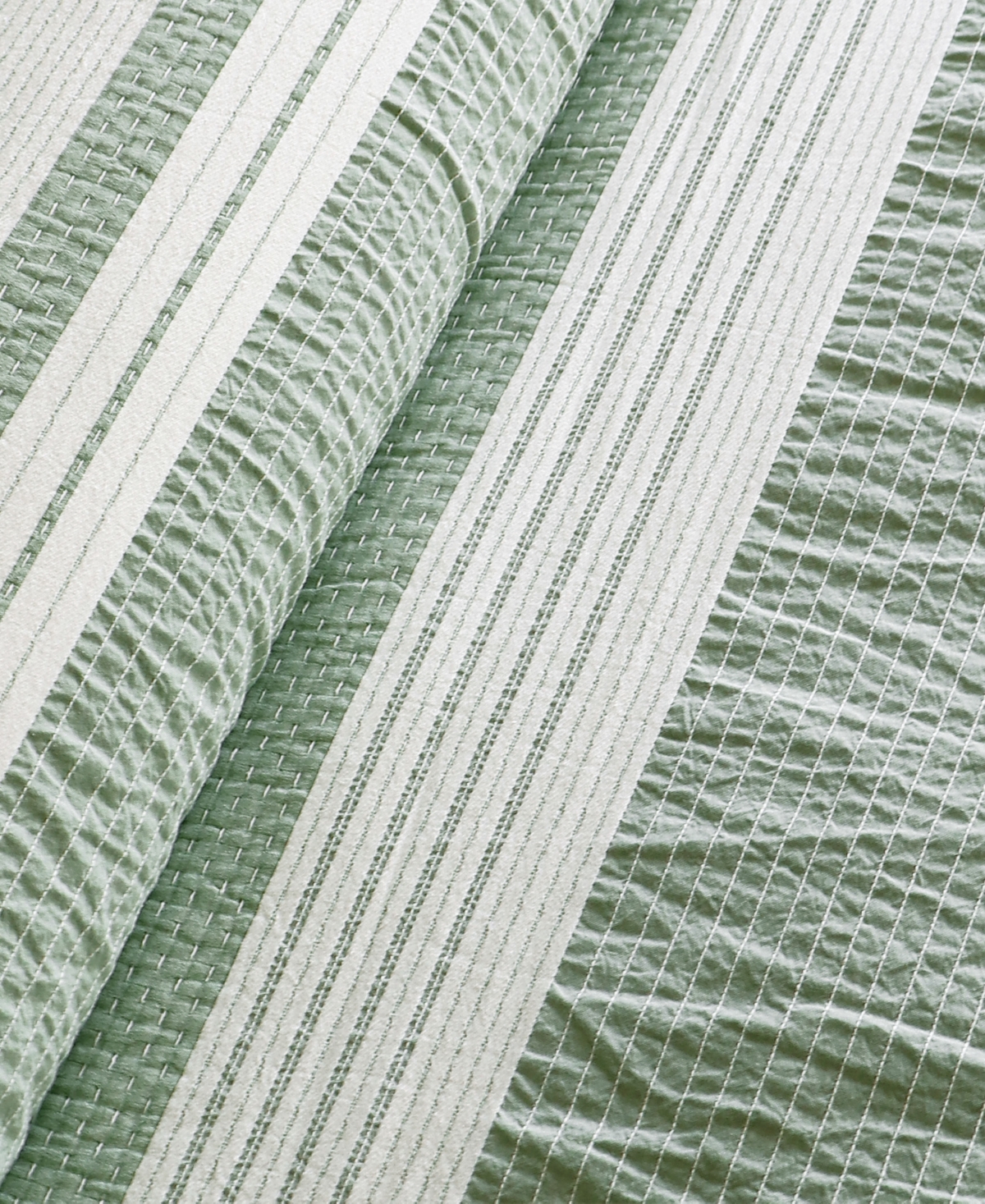 Levtex Pickford Dotted Stripe 3-pc. Duvet Cover Set, Full/queen In Green