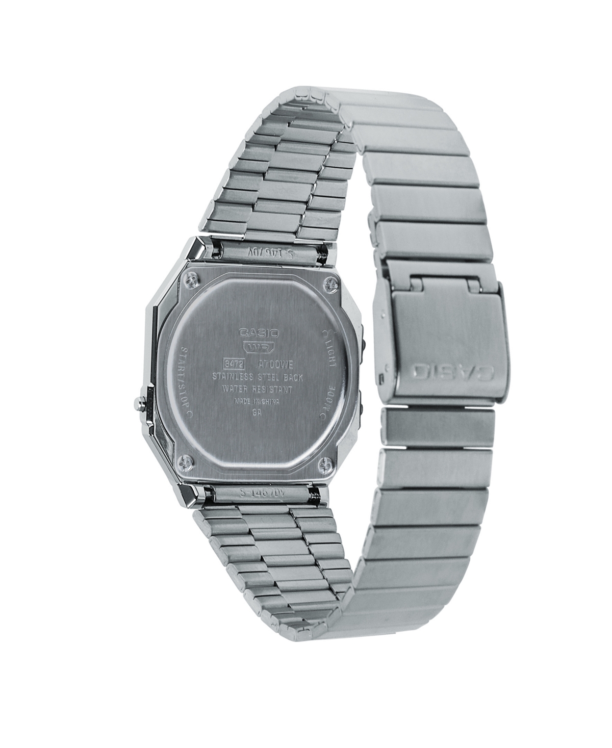 CASIO UNISEX DIGITAL SILVER TONE STAINLESS STEEL WATCH, 35.5MM A700WEV-7AVT 