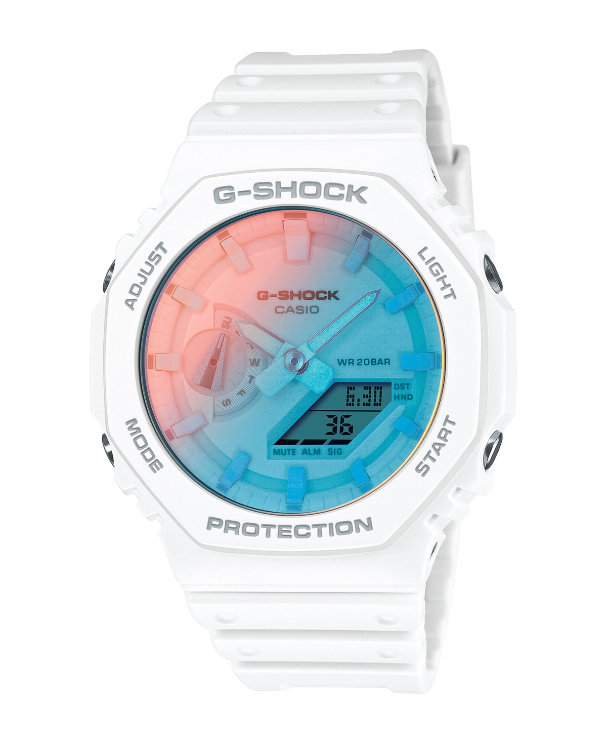Men's Analog Digital White Resin Watch, 45.4mm GA2100TL-7A - White