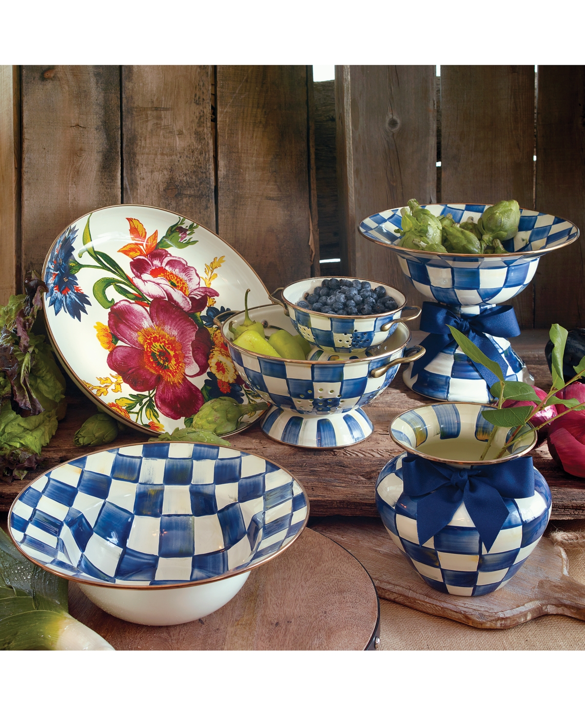 Mackenzie-childs Mackenzie Childs Royal Check Large Colander In No Color