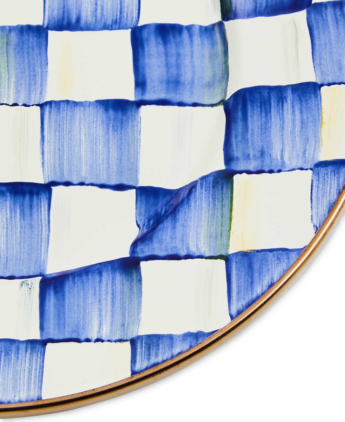 MACKENZIE-CHILDS ROYAL CHECK SALAD/DESSERT PLATE 