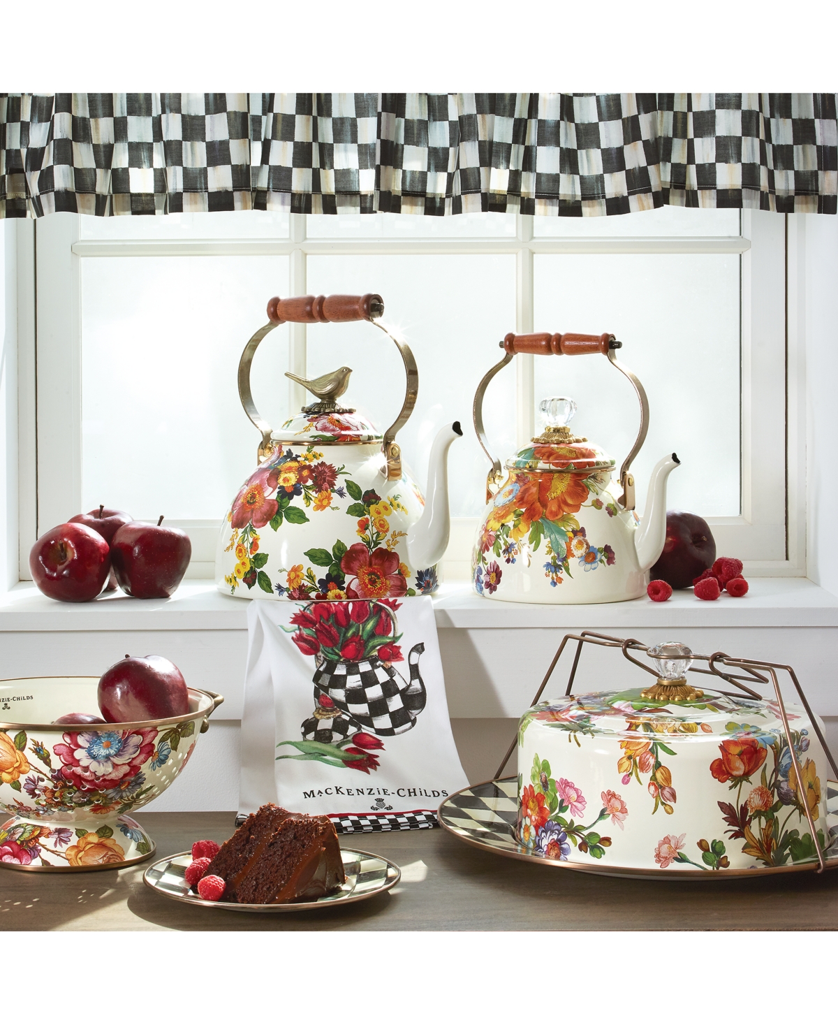 Mackenzie-childs White Flower Market Large Colander In No Color
