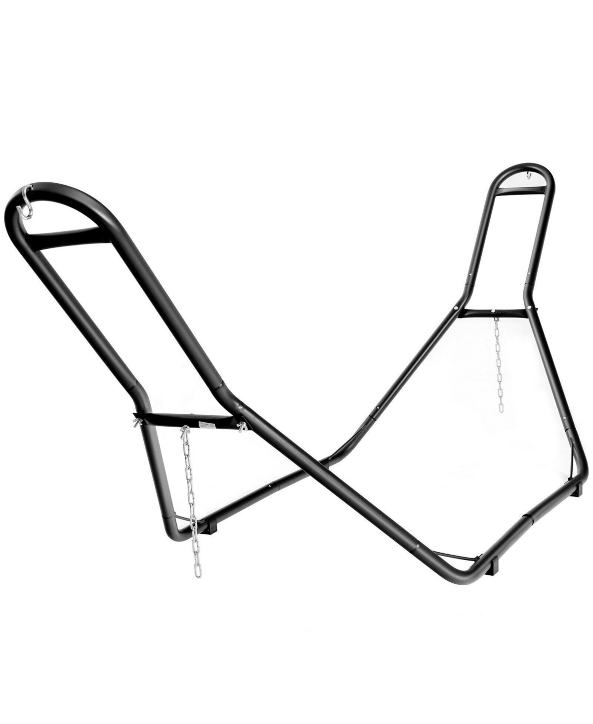 Hammock Stand Heavy Duty Steel Frame Hanging Hooks Indoor Outdoor - Black