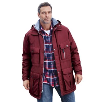 Big & Tall by KingSize Fleece-Lined Parka With Detachable Hood And 6 Pockets