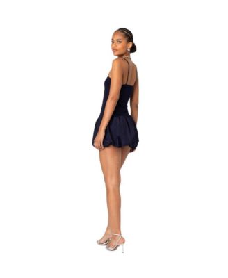 Women's Ribbed Bubble Skirt Mini Dress