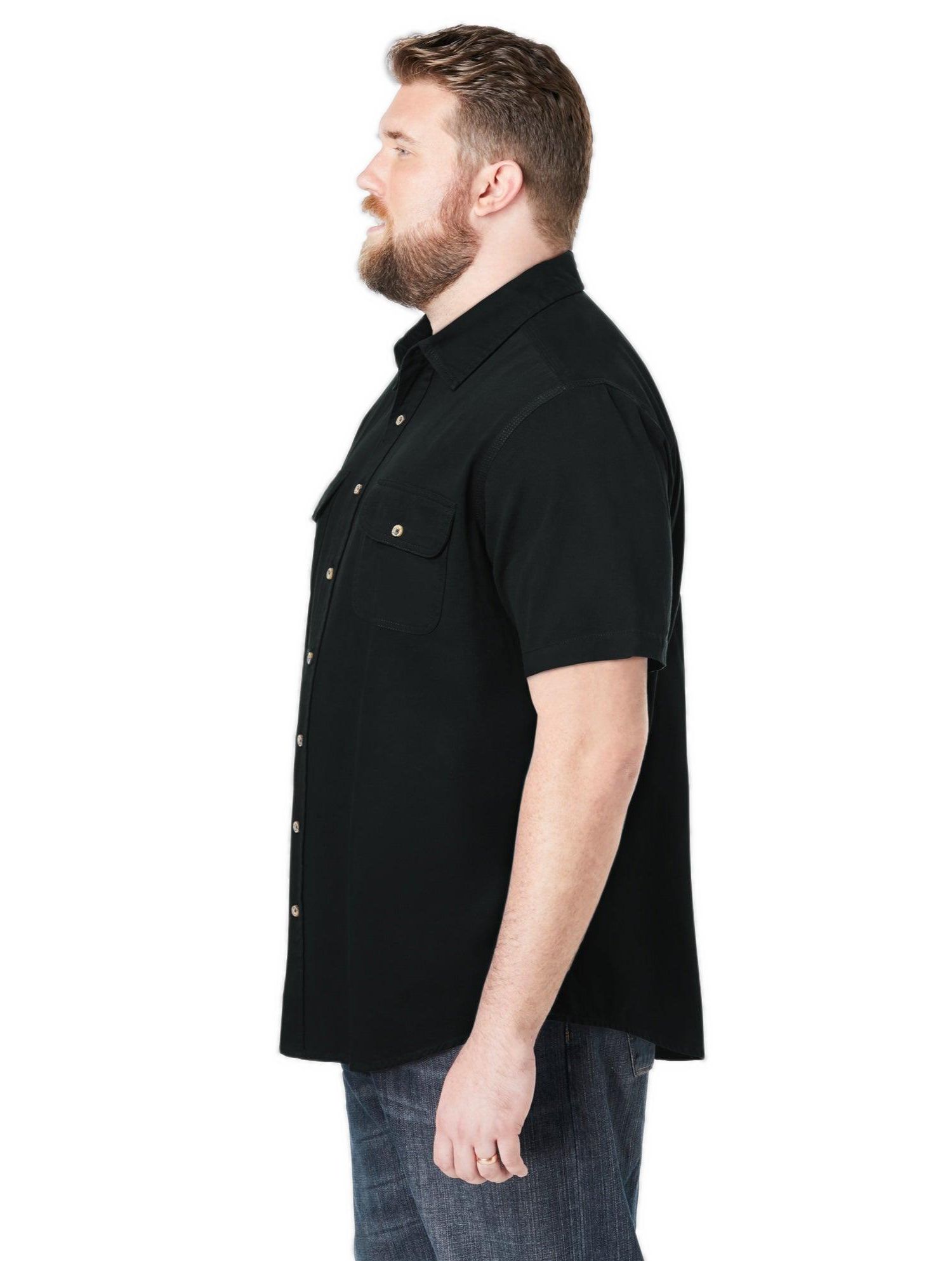 Tall by KingSize Short Sleeve Denim and Twill Shirt
